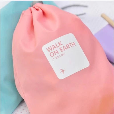 Promosyon çevre dostu güzellik su geçirmez kumaş polyester büzme ipli çantalar Bez hediye için özel tozluk cep