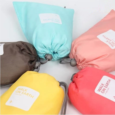 Promosyon çevre dostu güzellik su geçirmez kumaş polyester büzme ipli çantalar Bez hediye için özel tozluk cep
