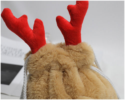 Lüks Noel İpli Çanta Kış Kabarık Ren Geyiği Boynuz Çanta