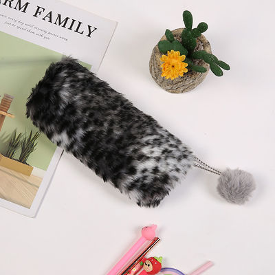 Yaratıcı Leopar Baskı Peluş Kalem Kutusu Sevimli Okul Çantası Kırtasiye Kalem Kutusu Kız Okul Malzemeleri Öğrenci Saklama Çantası