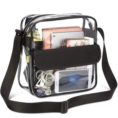 Özel Logo Temizle Crossbody Çanta Çanta Mektubu Yamalar Mevcut Stadyum Onaylı Spor Salonu Temizle Omuz Tote Çanta