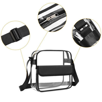 Özel Logo Temizle Crossbody Çanta Çanta Mektubu Yamalar Mevcut Stadyum Onaylı Spor Salonu Temizle Omuz Tote Çanta