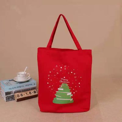 2021 sıcak satış promosyon özelleştirilmiş Noel kanvas tote çanta yeniden kullanılabilir Santa alışveriş çantası çanta hediye çocuklar için