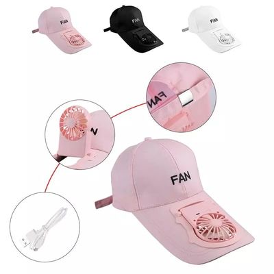 Toptan Fiyat Taşınabilir USB Şarj Fanı Şapka Unisex Ayarlanabilir Yaz Sporları Beyzbol Şapkaları UV Saçakları Koruyun Mini Soğutucu Fan
