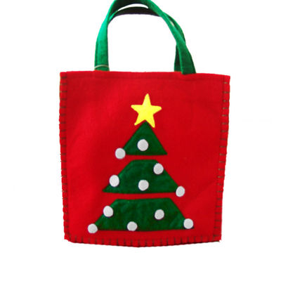 2021 yeni sıcak satış Noel Santa keçe tote çanta yeniden kullanılabilir kadın alışveriş çantası saplı çanta Noel hediyesi için