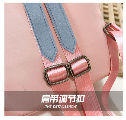 Kadın Sırt Çantası Seyahat Çantası Genç Kızlar için Su Geçirmez Naylon Rahat Pembe