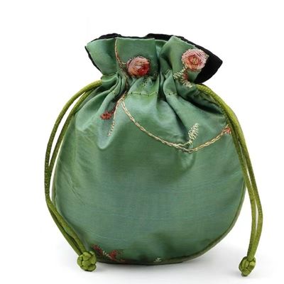 Renkli Mini Çin İpek İpli Çanta Brokar Şam Takı Cep Çanta Hediyelik Çantalar