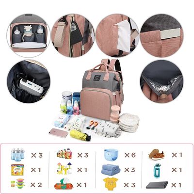 Moda Anne Çantası Bebek bez çantası kolay çıkış için yatak ile Su geçirmez kumaş bebek şişesi yalıtım katmanı