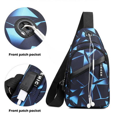Erkekler Hırsızlığa Karşı Göğüs Çantası Kısa Yolculuk Messenger Çantalar USB Şarj Crossbody