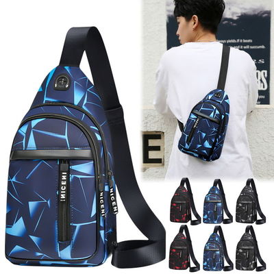 Erkekler Hırsızlığa Karşı Göğüs Çantası Kısa Yolculuk Messenger Çantalar USB Şarj Crossbody