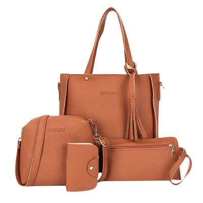 4 Adet / takım Kadın PU Crossbody Çanta Seti Deri Omuz Çantaları Bayanlar Çanta