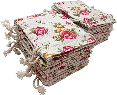 İpli Çantalar Çuval Bezi Çiçek Kese Çantalar Hediye Çantaları Takı Torbaları DIY Zanaat Düğün Partisi için, 5X7 Inç