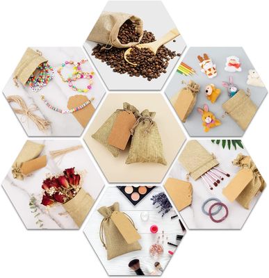 İpli Çantalar Çuval Bezi Çiçek Kese Çantalar Hediye Çantaları Takı Torbaları DIY Zanaat Düğün Partisi için, 5X7 Inç