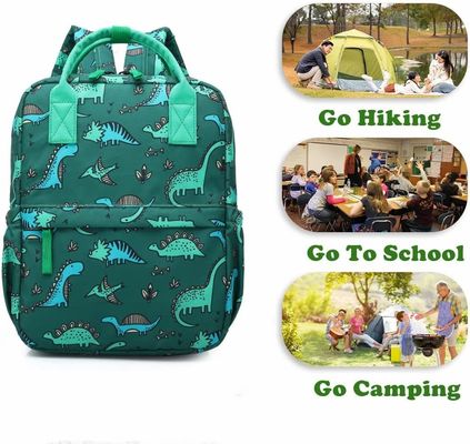 Sırt Çantası Dinozor Unicorn Okul Kitap Çantası Erkek Çocuklar Anaokulu Kreş Seyahat Çantası Göğüs Kemeri (Yeşil Di