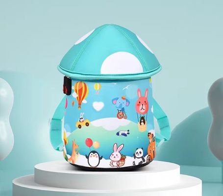 Mantar şekli 3D Neopren eğitim çantası SBR çocuk sırt çantası yumuşak anaokulu çantası hafif kız sırt çantası