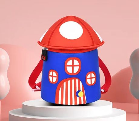 Mantar şekli 3D Neopren eğitim çantası SBR çocuk sırt çantası yumuşak anaokulu çantası hafif kız sırt çantası