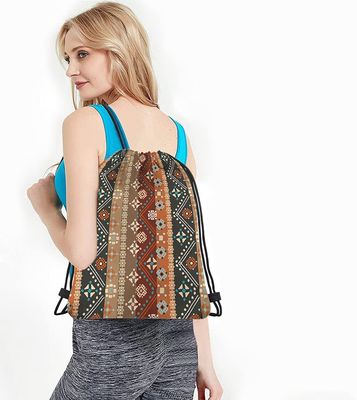 Boho Çiçek İpli Çanta Sırt Çantası Bohem Tarzı Kabile Sanatı Batik Dikişsiz Desen