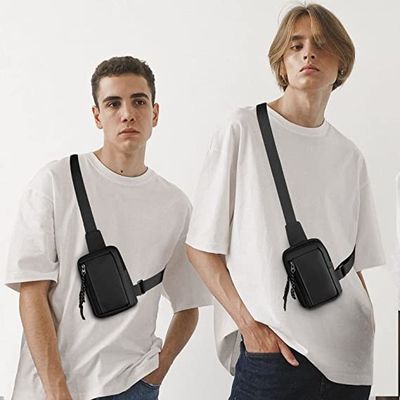 Erkekler Kadınlar Küçük Su Geçirmez Crossbody Çanta Seyahat Yürüyüş için Rahat Telefon Göğüs Çantası