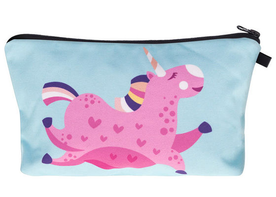 Makyaj 18 * 13.5cm Veya Özel Boyut Polyester Malzeme için Unicorn Kozmetik Kılıfı Çanta