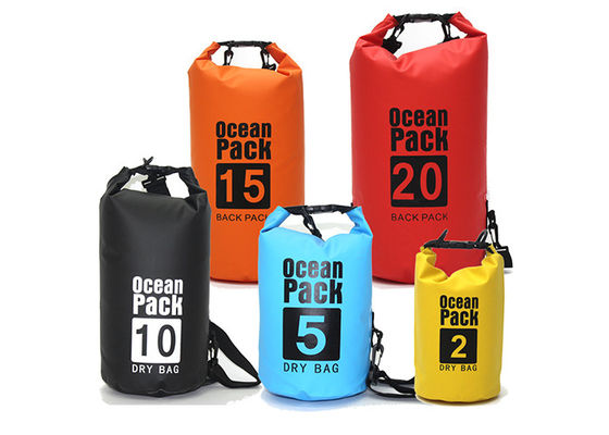 Açık PVC Suya Dayanıklı Kuru Çanta Serigrafi Baskılı 30L Kuru Çantalar